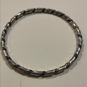 Vintage Silver Twisted ribbon Bangle Bracelet GB